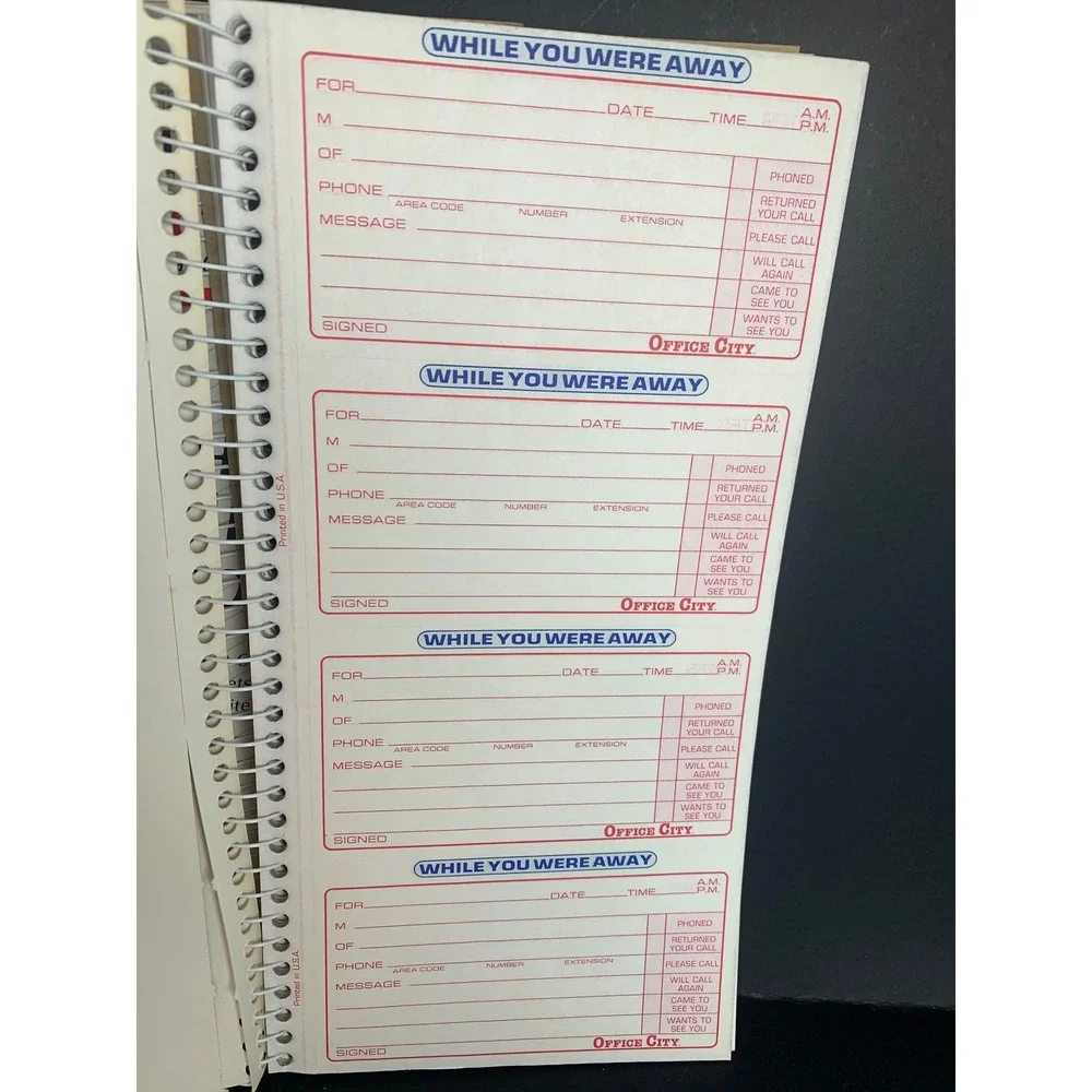Vintage Office City 94003 Phone Message Book 2-Part Carbonless Retro 90s Spiral